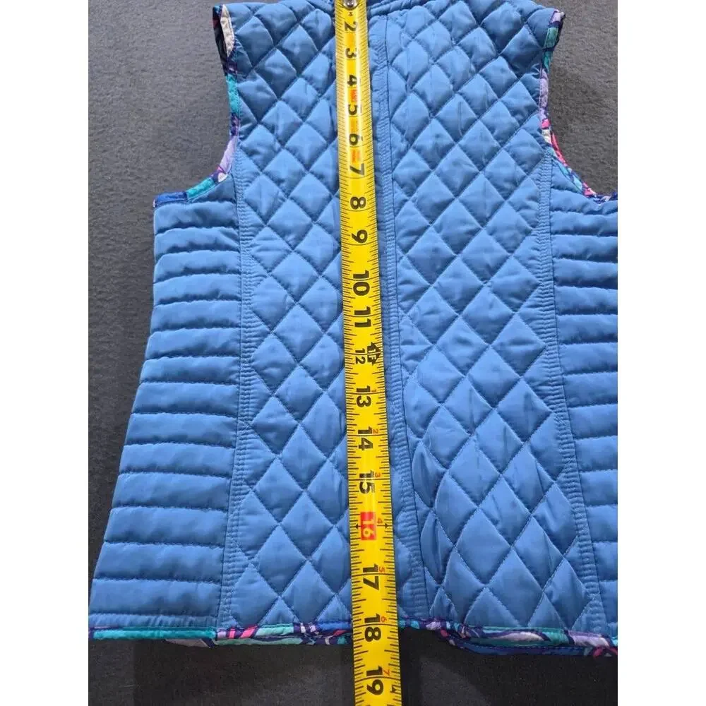 Lilly Pulitzer Lucy Quilted Vest Bay Blue Print Girls Size Medium (6-7) A010115